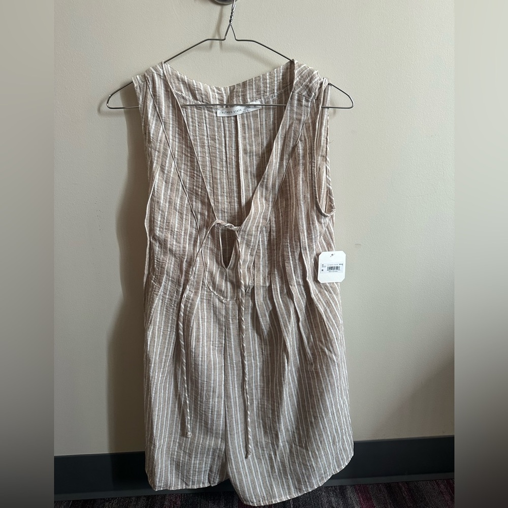 Altar'd State Cream Striped Romper